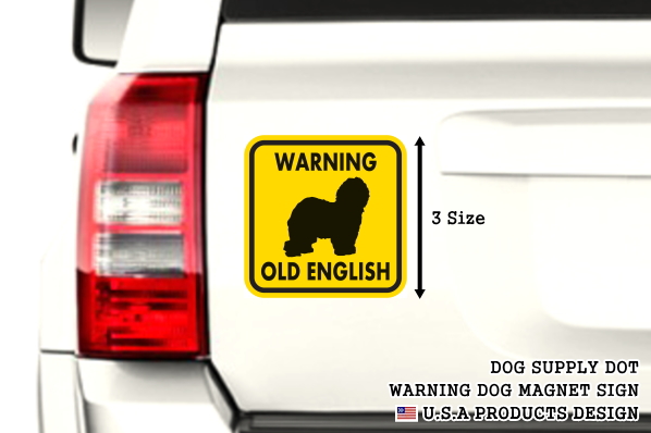 WARNING OLD ENGLISH マグネットサイン:オールドイングリッシュ(イエロー)