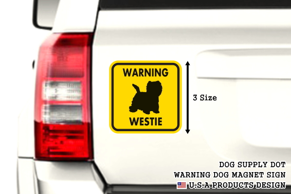 WARNING WESTIE マグネットサイン:ウェスティー(イエロー)