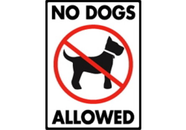 画像1: 犬は入れません(犬の立入禁止) 英語サインボード アルミ素材 アメリカ輸入看板：NO DOGS ALLOWED [MADE IN U.S.A] (1)