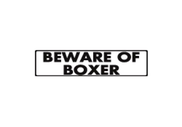 画像1: ボクサー犬注意 英語サインプレート アルミ素材 アメリカ輸入看板：BEWARE OF BOXER[MADE IN U.S.A] (1)