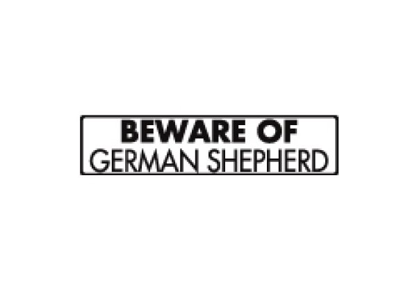 画像1: ジャーマンシェパード注意 英語サインプレート アルミ素材 アメリカ輸入看板：BEWARE OF GERMAN SHEPHERD[MADE IN U.S.A] (1)