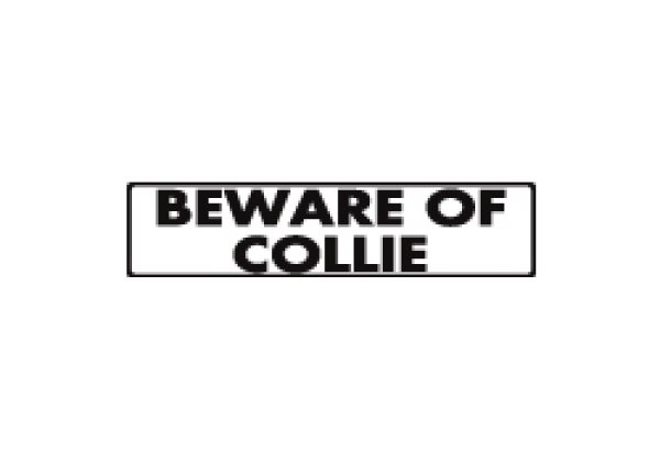 画像1: コリー注意 英語サインプレート アルミ素材 アメリカ輸入看板：BEWARE OF COLLIE[MADE IN U.S.A] (1)