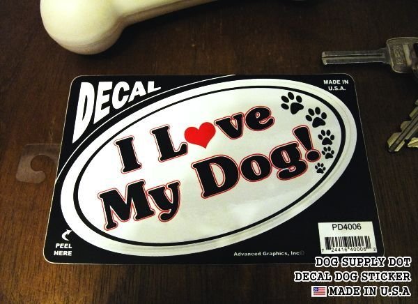 画像1: DECALステッカー：I L?ve My Dog! (1)