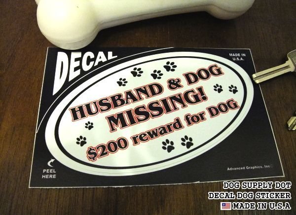画像1: DECALステッカー：HUSBAND & DOG MISSING! (1)