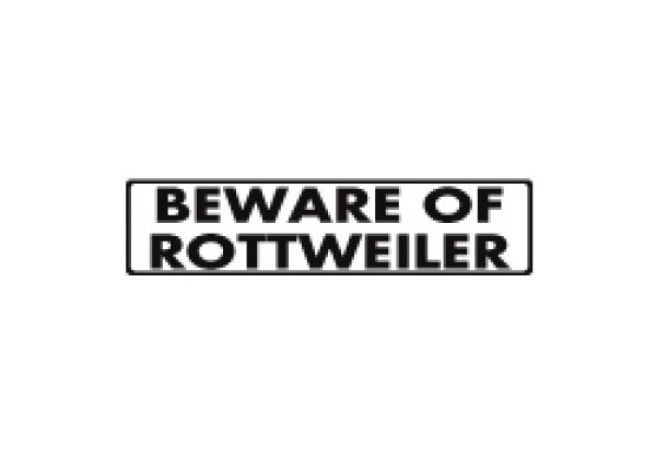 画像1: ロットワイラー注意 英語サインプレート アルミ素材 アメリカ輸入看板：BEWARE OF ROTTWEILER[MADE IN U.S.A] (1)