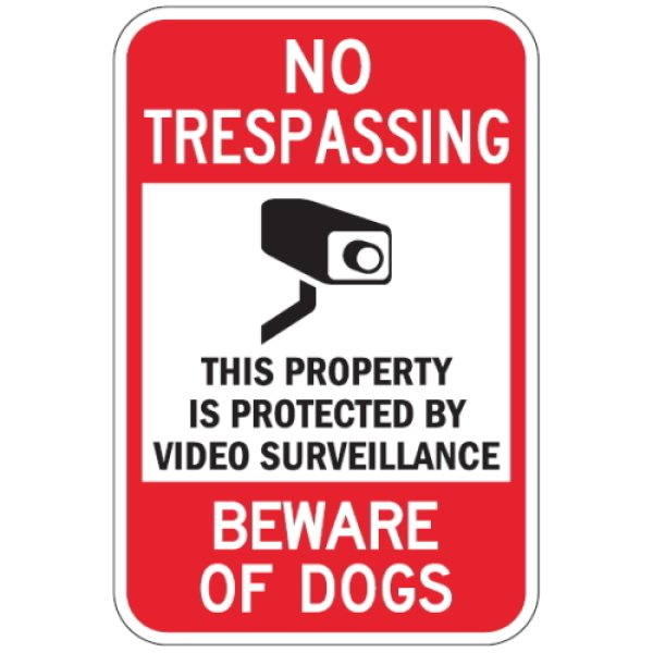 画像1: NO TRESPASSING, THIS PROPERTY IS PROTECTED BY VIDEO SURVEILLANCE, BEWARE OF DOGSマグサイン (1)