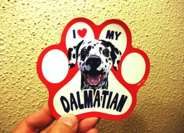 画像1: I ? MY DALMATIAN 足跡マグネットステッカー (1)