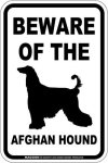 画像1: [MAGSIGN] アフガンハウンド 注意 英語 マグネット＆ステッカー BEWARE OF THE AFGHAN HOUND 車/屋外用 日本製 (1)