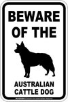 画像1: [MAGSIGN] オーストラリアンキャトルドッグ 注意 英語 マグネット＆ステッカー BEWARE OF THE AUSTRALIAN CATTLE DOG 車/屋外用 日本製 (1)