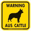 画像2: [MAGSIGN] WARNING AUS. CATTLE マグネット＆ステッカー：オーストラリアンキャトル(ホワイト/イエロー/オレンジ) 注意 英語 正方形 車＆屋外用(防水性/耐光性) 日本製 (2)