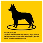 画像2: AUSTRALIAN KELPIE'S POEM [MAGSIGN] ポエムシリーズ マグネット＆ステッカー 防水/耐水・耐光性 日本製 英語＆シルエット：オーストラリアンケルピー（ホワイト/イエロー） (2)