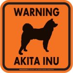画像4: [MAGSIGN] WARNING AKITA INU マグネット＆ステッカー：秋田犬(ホワイト/イエロー/オレンジ) 注意 英語 正方形 車＆屋外用(防水性/耐光性) 日本製 (4)