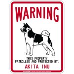 画像1: [MAGSIGN] AKITA INU 注意 英語 WARNING 警告/保護/警戒 車 屋外用 マグネット＆ステッカー 日本製：秋田犬 (1)