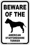 画像1: [MAGSIGN] アメリカンスタッフォードシャーテリア 注意 英語 マグネット＆ステッカー BEWARE OF THE AMERICAN STAFFORDSHIRE TERRIER 車/屋外用 日本製 (1)