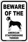 画像2: [MAGSIGN] アメリカンスタッフォードシャーテリア 注意 英語 マグネット＆ステッカー BEWARE OF THE AMERICAN STAFFORDSHIRE TERRIER 車/屋外用 日本製 (2)