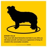 画像2: BORDER COLLIE'S POEM [MAGSIGN] ポエムシリーズ マグネット＆ステッカー 防水/耐水・耐光性 日本製 英語＆シルエット：ボーダーコリー（ホワイト/イエロー） (2)