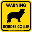 画像2: [MAGSIGN] WARNING BORDER COLLIE マグネット＆ステッカー：ボーダーコリー(ホワイト/イエロー/オレンジ) 注意 英語 正方形 車＆屋外用(防水性/耐光性) 日本製 (2)