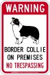 画像2: [MAGSIGN] ボーダーコリー 警戒 英語 立入禁止 マグネット＆ステッカー WARNING BORDER COLLIE ON PREMISES NO TRESPASSING 車/屋外用 日本製 (2)