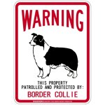 画像1: [MAGSIGN] BORDER COLLIE 注意 英語 WARNING 警告/保護/警戒 車 屋外用 マグネット＆ステッカー 日本製：ボーダーコリー (1)