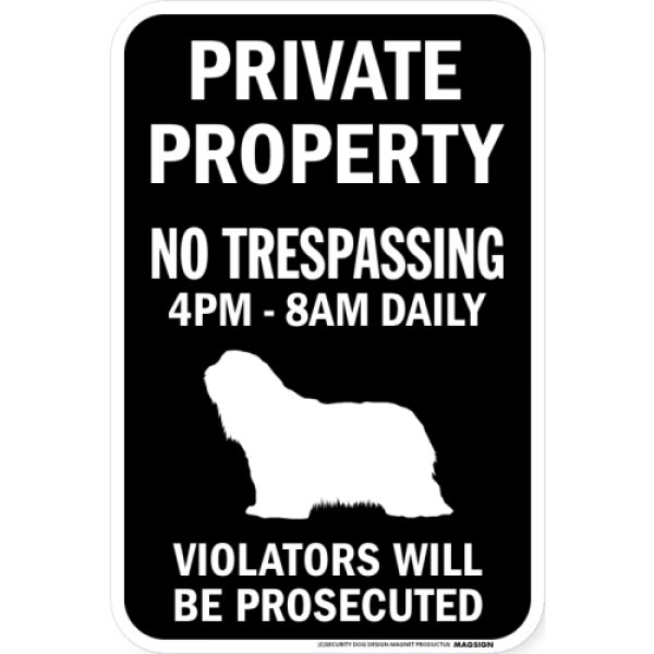 画像1: [MAGSIGN] PRIVATE PROPERTY ブラック マグネット＆ステッカー 黒色 英語 私有地 無断立入禁止 車 屋外用 日本製：ビアデッドコリー (1)