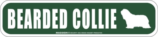 画像1: BEARDED COLLIE [MAGSIGN] アメリカ道路ストリート標識 マグネット＆ステッカー：ビアデッドコリー (1)