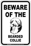 画像2: [MAGSIGN] ビアデッドコリー 注意 英語 マグネット＆ステッカー BEWARE OF THE BEARDED COLLIE 車/屋外用 日本製 (2)