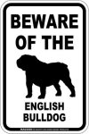 画像1: [MAGSIGN] イングリッシュブルドッグ 注意 英語 マグネット＆ステッカー BEWARE OF THE ENGLISH BULLDOG 車/屋外用 日本製 (1)