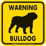 画像3: [MAGSIGN] WARNING BULLDOG マグネット＆ステッカー：ブルドッグ(ホワイト/イエロー/オレンジ) 注意 英語 正方形 車＆屋外用(防水性/耐光性) 日本製 (3)