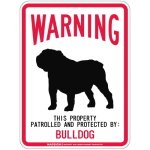 画像2: [MAGSIGN] BULLDOG 注意 英語 WARNING 警告/保護/警戒 車 屋外用 マグネット＆ステッカー 日本製：ブルドッグ (2)