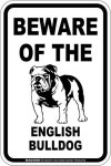 画像2: [MAGSIGN] イングリッシュブルドッグ 注意 英語 マグネット＆ステッカー BEWARE OF THE ENGLISH BULLDOG 車/屋外用 日本製 (2)
