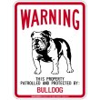 画像1: [MAGSIGN] BULLDOG 注意 英語 WARNING 警告/保護/警戒 車 屋外用 マグネット＆ステッカー 日本製：ブルドッグ (1)