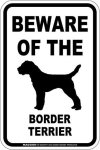 画像1: [MAGSIGN] ボーダーテリア 注意 英語 マグネット＆ステッカー BEWARE OF THE BORDER TERRIER 車/屋外用 日本製 (1)