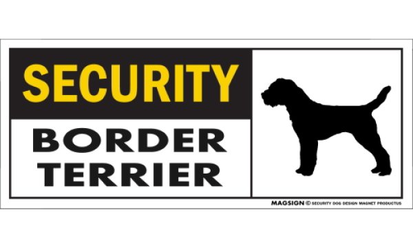 画像1: [MAGSIGN] ボーダーテリア セキュリティーマグネット＆ステッカー 英語 警備 防犯 SECURITY BORDER TERRIER 対象:車(ドア/ガラス/ボディ)・屋外(玄関扉/窓ガラス/メールポスト) 日本製 (1)