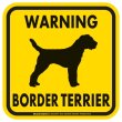 画像2: [MAGSIGN] WARNING BORDER TERRIER マグネット＆ステッカー：ボーダーテリア(ホワイト/イエロー/オレンジ) 注意 英語 正方形 車＆屋外用(防水性/耐光性) 日本製 (2)