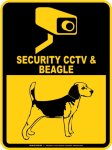 画像2: ビーグル＆防犯カメラ 監視 警戒中 英語 マグサイン(マグネット/ステッカー)：SECURITY CCTV ＆ BEAGLE [MAGSIGN] (2)
