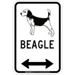 画像2: BEAGLE [MAGSIGN] シルエット＆矢印 アメリカン道路標識 英語犬種名 マグネット/ステッカー：ホワイト (2)