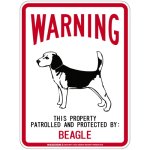 画像1: [MAGSIGN] BEAGLE 注意 英語 WARNING 警告/保護/警戒 車 屋外用 マグネット＆ステッカー 日本製：ビーグル (1)