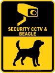 画像1: ビーグル＆防犯カメラ 監視 警戒中 英語 マグサイン(マグネット/ステッカー)：SECURITY CCTV ＆ BEAGLE [MAGSIGN] (1)