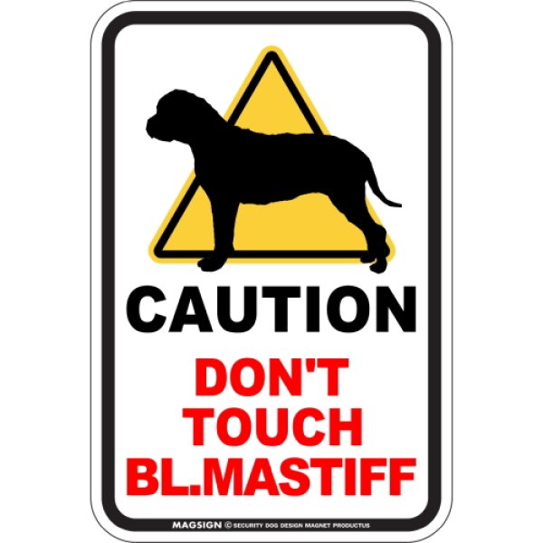 画像1: [MAGSIGN] 犬に手を出さない/触れない/さわらない マグネット＆ステッカー 英語 注意 日本製 CAUTION DON'T TOUCH：ブルマスティフ (1)