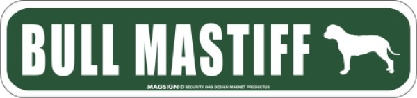 画像1: BULL MASTIFF [MAGSIGN] アメリカ道路ストリート標識 マグネット＆ステッカー：ブルマスティフ (1)