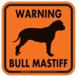 画像3: [MAGSIGN] WARNING BULL MASTIFF マグネット＆ステッカー：ブルマスティフ(ホワイト/イエロー/オレンジ) 注意 英語 正方形 車＆屋外用(防水性/耐光性) 日本製 (3)