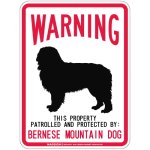 画像2: [MAGSIGN] BERNESE MOUNTAIN DOG 注意 英語 WARNING 警告/保護/警戒 車 屋外用 マグネット＆ステッカー 日本製：バーニーズマウンテンドッグ (2)