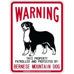 画像1: [MAGSIGN] BERNESE MOUNTAIN DOG 注意 英語 WARNING 警告/保護/警戒 車 屋外用 マグネット＆ステッカー 日本製：バーニーズマウンテンドッグ (1)