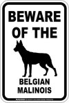 画像1: [MAGSIGN] ベルジアンマリノア 注意 英語 マグネット＆ステッカー BEWARE OF THE BELGIAN MALINOIS 車/屋外用 日本製 (1)