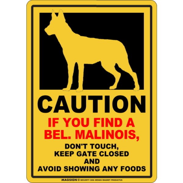 画像1: CAUTION IF YOU FIND マグネットサイン：ベルジアンマリノア（イエロー） (1)