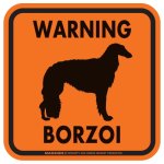 画像4: [MAGSIGN] WARNING BORZOI マグネット＆ステッカー：ボルゾイ(ホワイト/イエロー/オレンジ) 注意 英語 正方形 車＆屋外用(防水性/耐光性) 日本製 (4)