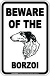 画像3: [MAGSIGN] ボルゾイ 注意 英語 マグネット＆ステッカー BEWARE OF THE BORZOI 車/屋外用 日本製 (3)