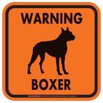 画像3: [MAGSIGN] WARNING BOXER マグネット＆ステッカー：ボクサー(ホワイト/イエロー/オレンジ) 注意 英語 正方形 車＆屋外用(防水性/耐光性) 日本製 (3)