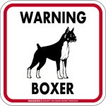 画像1: [MAGSIGN] WARNING BOXER マグネット＆ステッカー：ボクサー 注意 英語 正方形 車＆屋外用(防水性/耐光性) 日本製 (1)
