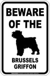 画像1: [MAGSIGN] ブリュッセルグリフォン 注意 英語 マグネット＆ステッカー BEWARE OF THE BRUSSELS GRIFFON 車/屋外用 日本製 (1)